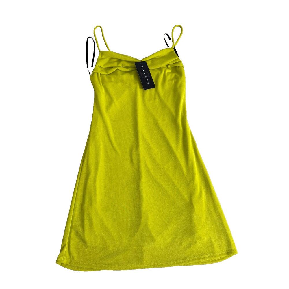 New 21 Saints Women’s Bodycon Dress Neon Green Yellow M